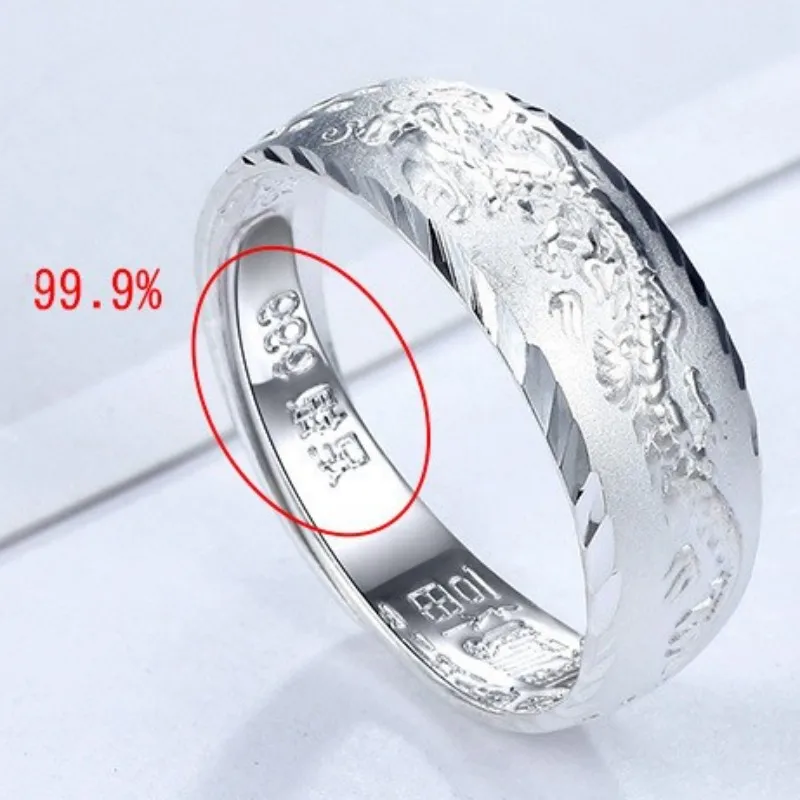 BOCAI S999 Sterling Silver Rings for Men Women Christmas New