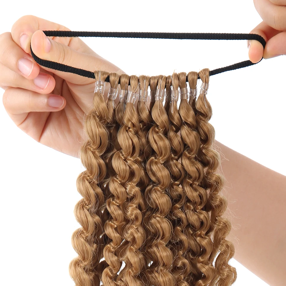 LUPU Bohemian Style Extended Ponytail 20 Inch Long Wavy Elastic Ponytail Women's Natural Synthetic Hair Piece