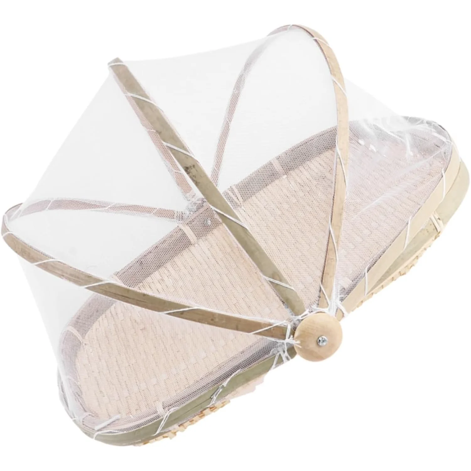 1pc Bamboo Basket Woven Mesh Cover Food Serving Tray Rectangular Basket Tray Vegetable with Lid Bread Candy Bask