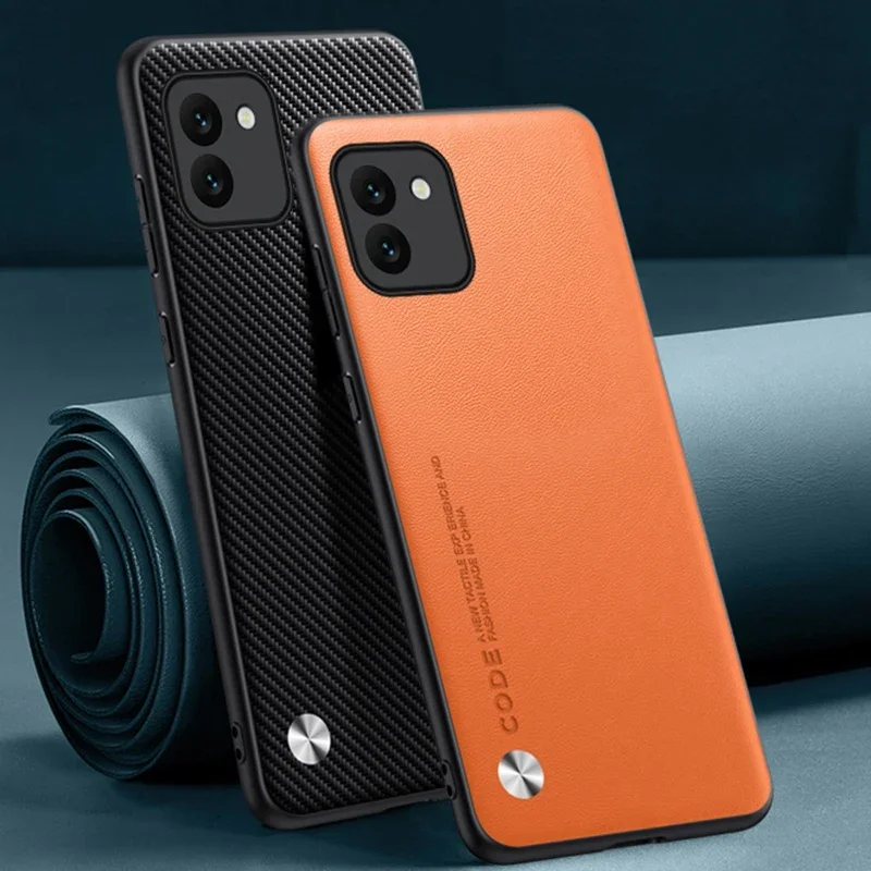 Luxury PU Leather Shockproof Protective Phone Case with Matte Silicone Finish