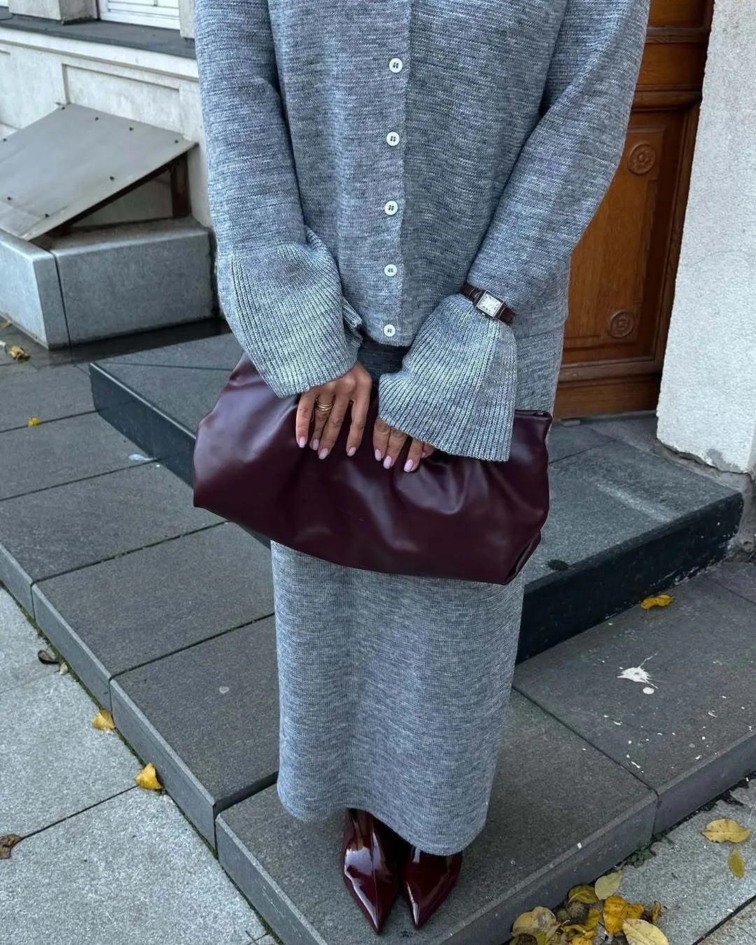 Hirsionsan Sexy Soft Elegant Vintage Women Suits 2 Pieces Female Sets Polo Neck Cardigan Sweater & Midi Dress Knitted TrackSuit Image 29