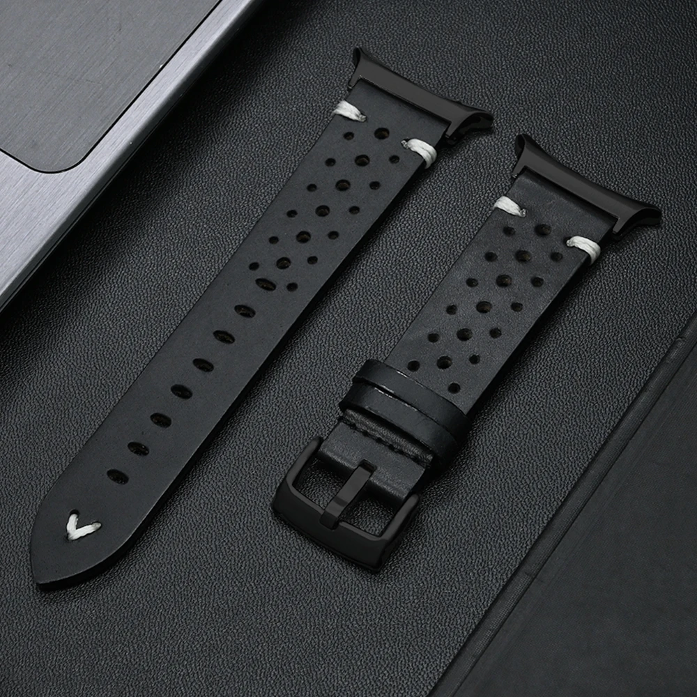 Premium Leather Band, Men's No-Gap Strap, Quick Fit Bracelet and Correa