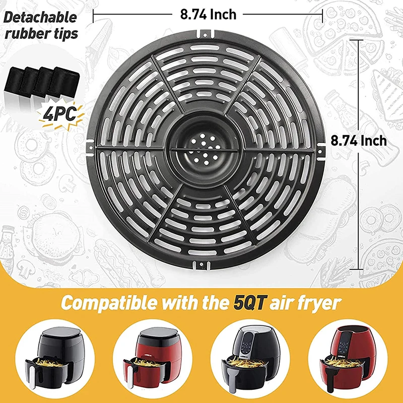 Air Fryer Grill Pan Square Non-Stick Air Fryer BBQ Crispy Plate Tray For  COSORI 5QT Air Fryers 8 In Square Nonstick Air Fryer - AliExpress