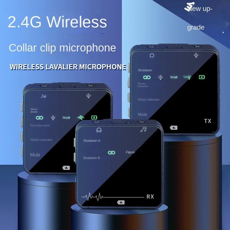 

2.4G Reverberation Noise Reduction Live Lavalier Microphone Outdoor Interview with Short Video Wireless Microphone Radio Microph