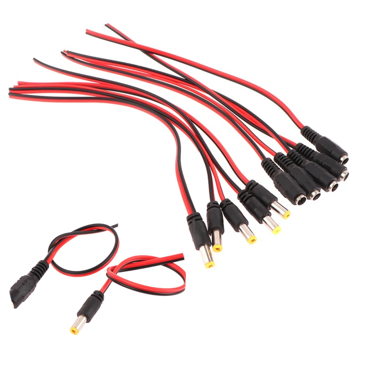 

5PCS DC Power Male Female Cable 12V Plug DC Adapter Cables Plug Connector For CCTV Camera DC Plugs 5.5*2.1mm