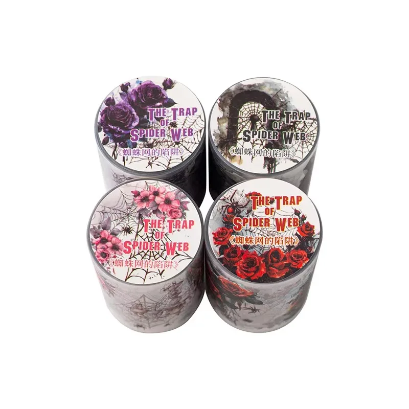 1Roll Spider Web Tape PET Adhesives Handbook DIY Decorative Backing Collage material Adhesives Tapes Scrapbook Cut 55mm*2m