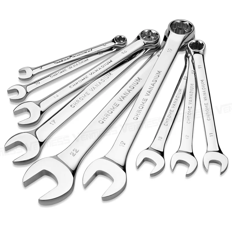 ROCHOOF Combination Wrench Set,17-Piece Metric Wrench Set 12-Point Chrome  Vanadium Steel Wrenches 6-23mm with Rolling Pouch＿並行輸入