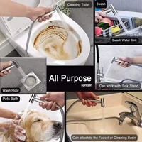 ปืนฉีดน้ำแรงดันสูงแบบมือถือ สแตนเลส 304 สำหรับทำความสะอาดห้องน้ำ พร้อมหัวฉีดและสายยางปรับได้ สำหรับโถสุขภัณฑ์ อ่างล้างหน้า และกระเบื้อง 2