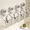 Bathroom Shelf Wall Mounted Non Perforated Suction Cup Storage Basket With Glacier Pattern For Home Storage Products 2