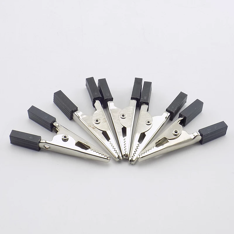 10Pcs 50mm Alligator Clips Battery Clip Crocodile Car Caravan 5A Battery Test Lead Clips Electrical Tool Red Black color