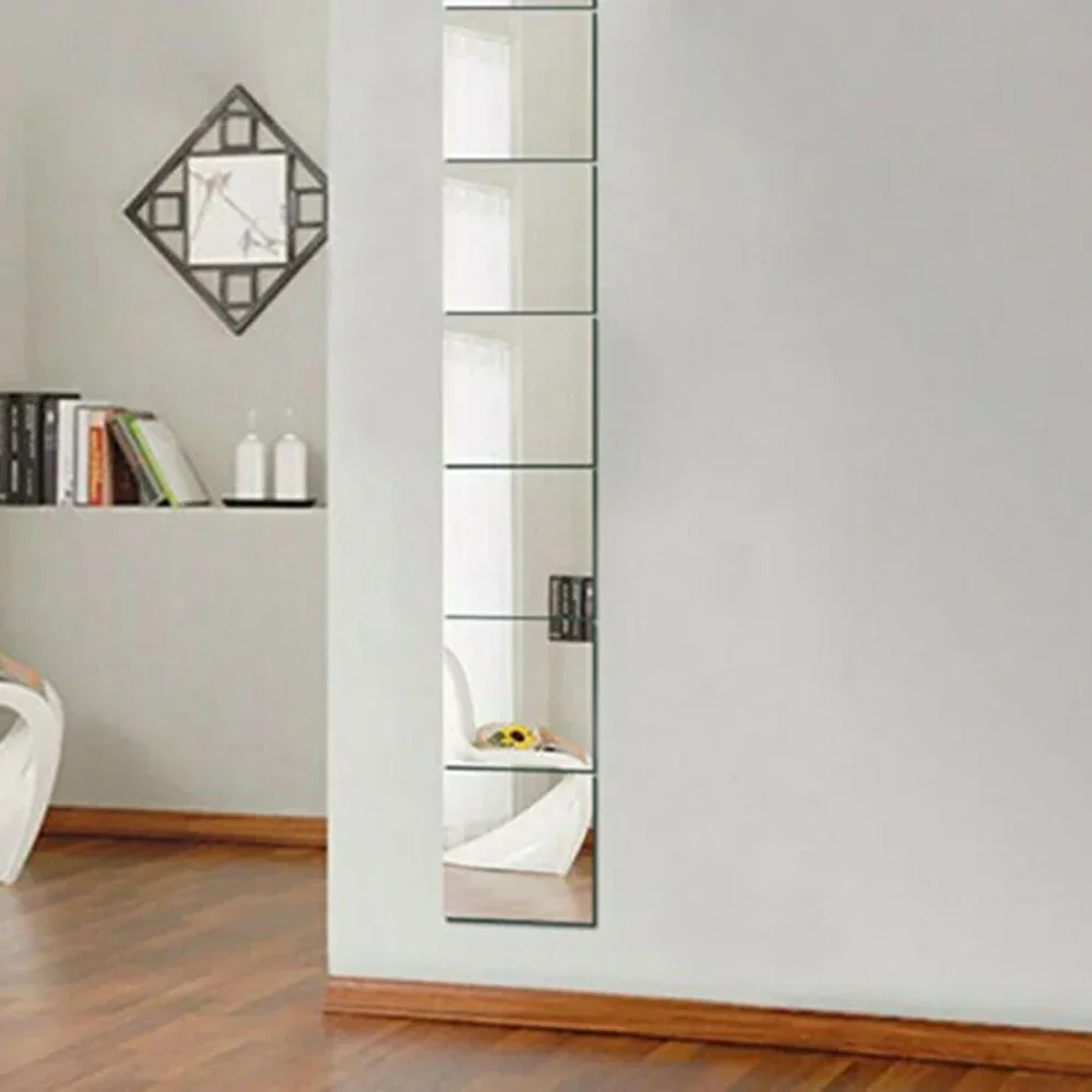 3D Mirror Wall Stickers Acrylic Living Room Decoration 6PCs 30cm