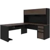 L-Shaped Desk with Hutch and Pedestal, 72W Narrow Desk Shell, 71W Hutch for Narrow Desk Shell, 60W Return Table 4