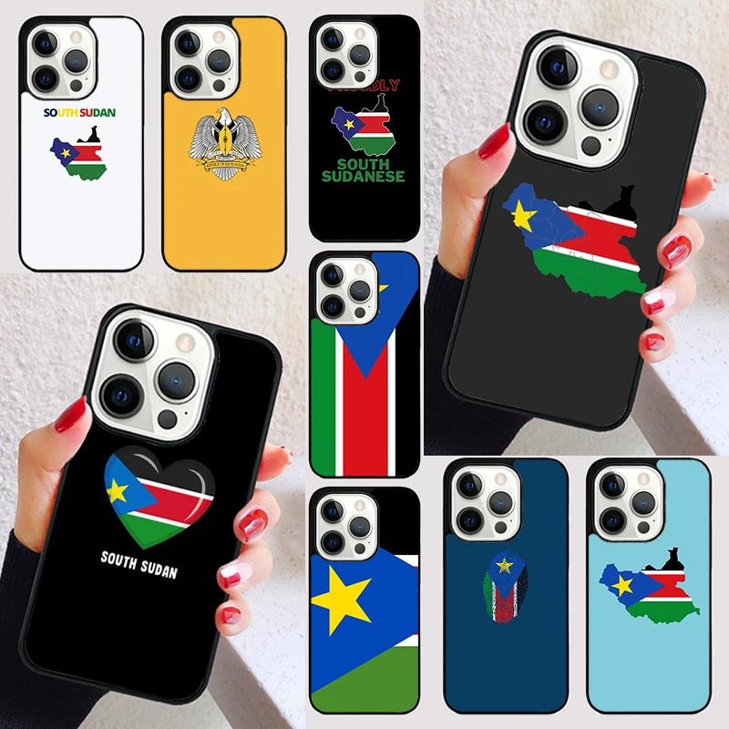 South Sudan Flag cover For iPhone 15 13 12 11 14 Pro Max Mini X XR XS Max SE 2020 7 8 6S Plus Phone Case