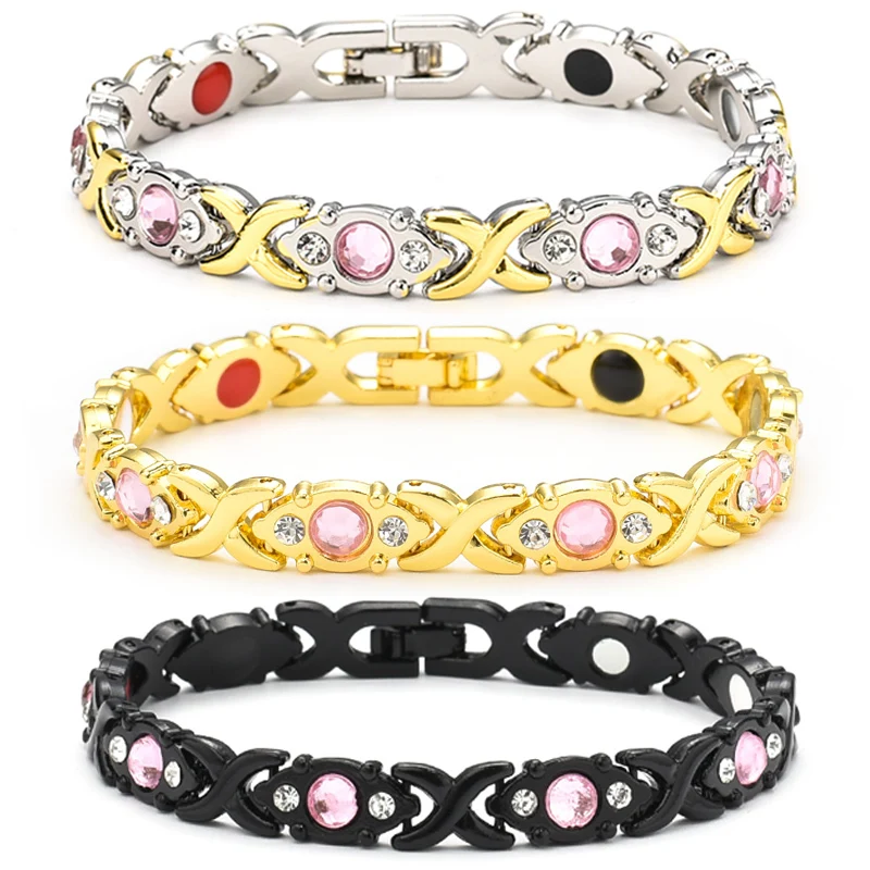 Bracelet Magnétique En Hématite Noir - Anti-fatigue Et Bien-être - Taille Ajustable