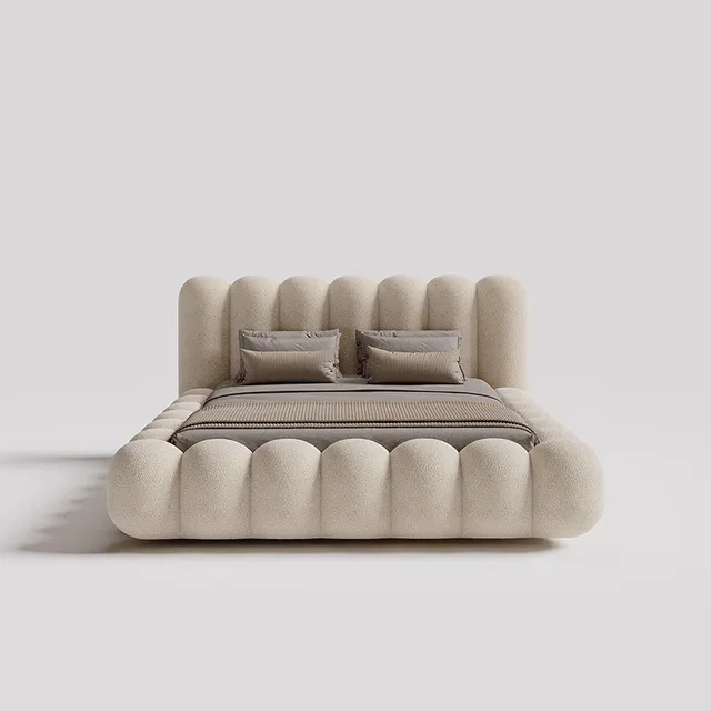 Cute Large Bed Comfortable Salon Lazy Sleeping Lounge Clear Sun Cream Hotel Wooden Bed Italian Beliche Lounge Suite Furniture 6