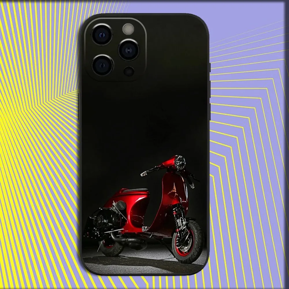 Sleek V-Vespa Scooter Moto Soft Black Phone Case