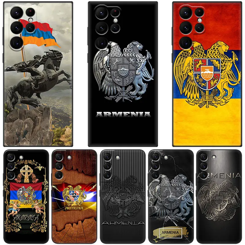 Custodia Per Telefono Bandiera Armenia Armenia Per Samsung Galaxy S23 S22 S21 Ultra S20 Fe 5G S10E S10 Lite S9 S8 Plus S7 Edge Cover Nera