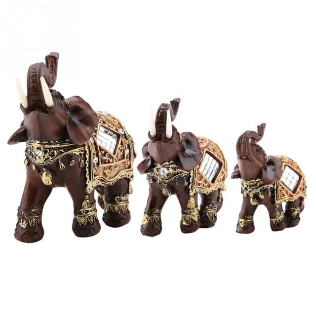 Elephant Statue Decor Feng Shui Statue Resin Elephant Figurine Home Decor Elephant  Gifts For Women Mom Men Dad