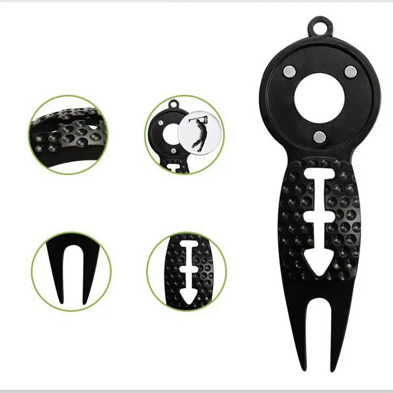 Ball Marker Divot Tool Golf Ball Marker Zinc Alloy Divot Repair Tool Portable Rustproof Sturdy Golf Accessories For Cleaning