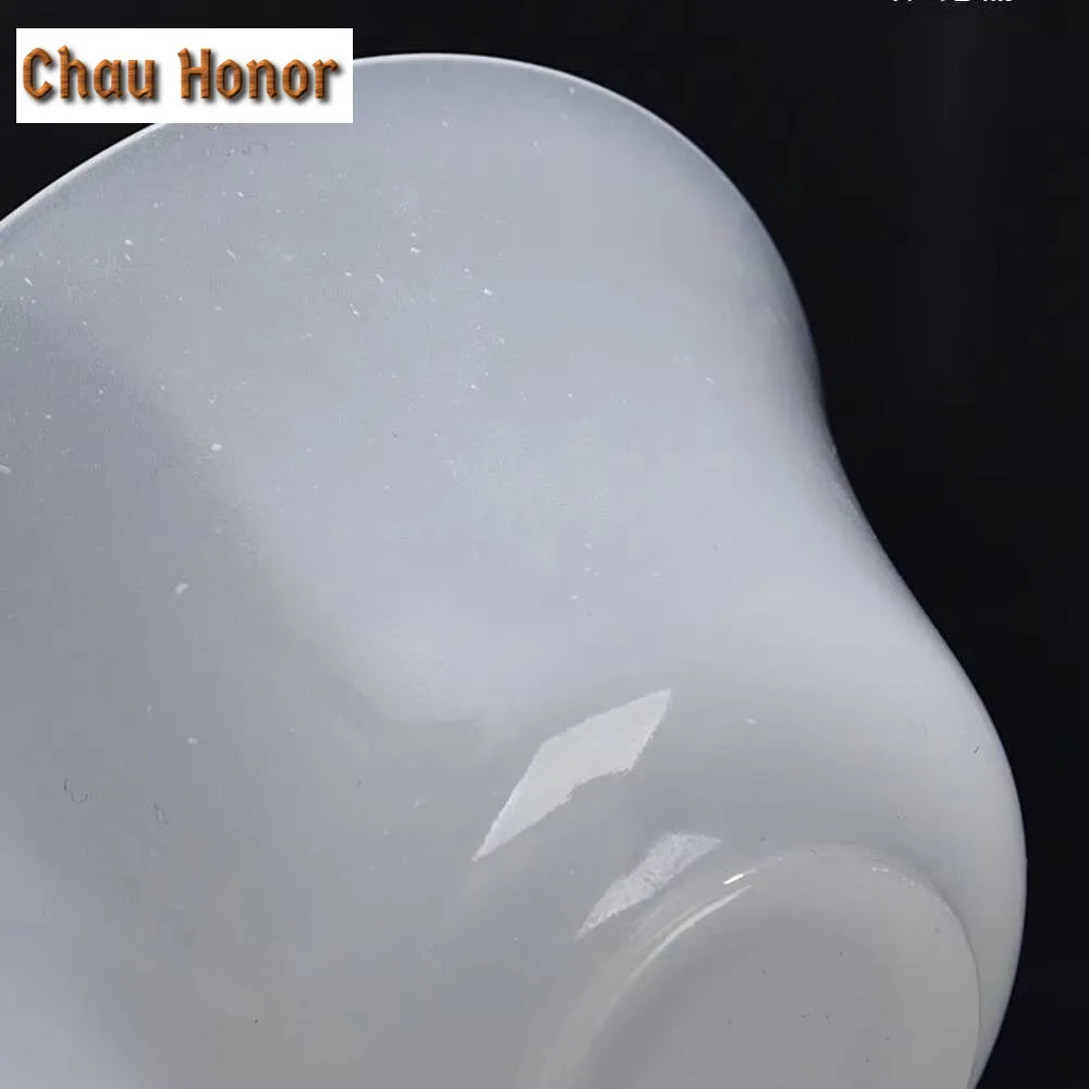 180ml Full Pure White Jade Porcelain Gaiwan Handmade Tea Tureen Household Tea Brewing Cover Bowl for Tea Supplies Collection