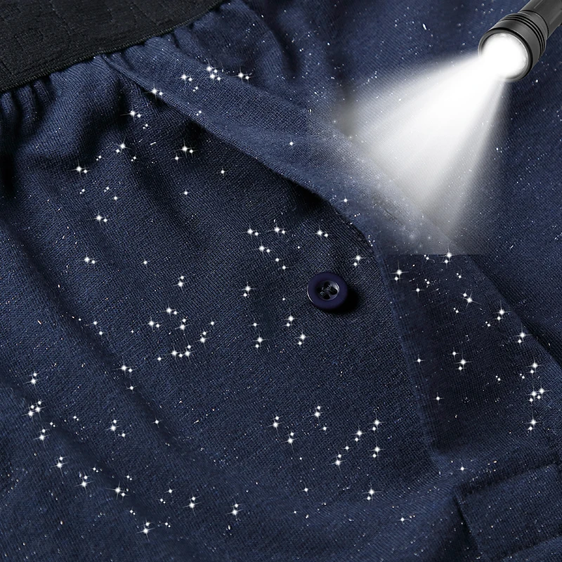 4-Pcs New Men's Underwear Reflective Fabric Homme Panties Boxers Man Men Underpants With Buttons Sexy Drawers Trunks Cotton