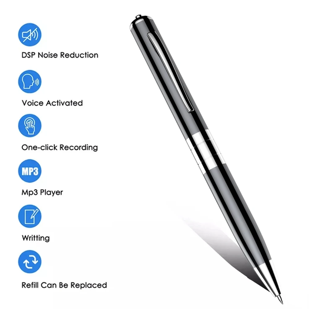Portable Mini Digital Voice Recorder Sound Dictaphone Voice Activated Noise Reduction Recording Pen Long Time Audio Recorder voice recorder