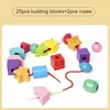 Montessori Wooden Toys Color Shape Matching Puzzle Game Colorful Beaded Color Cognition Educational Toys Gift For Children Kids 3