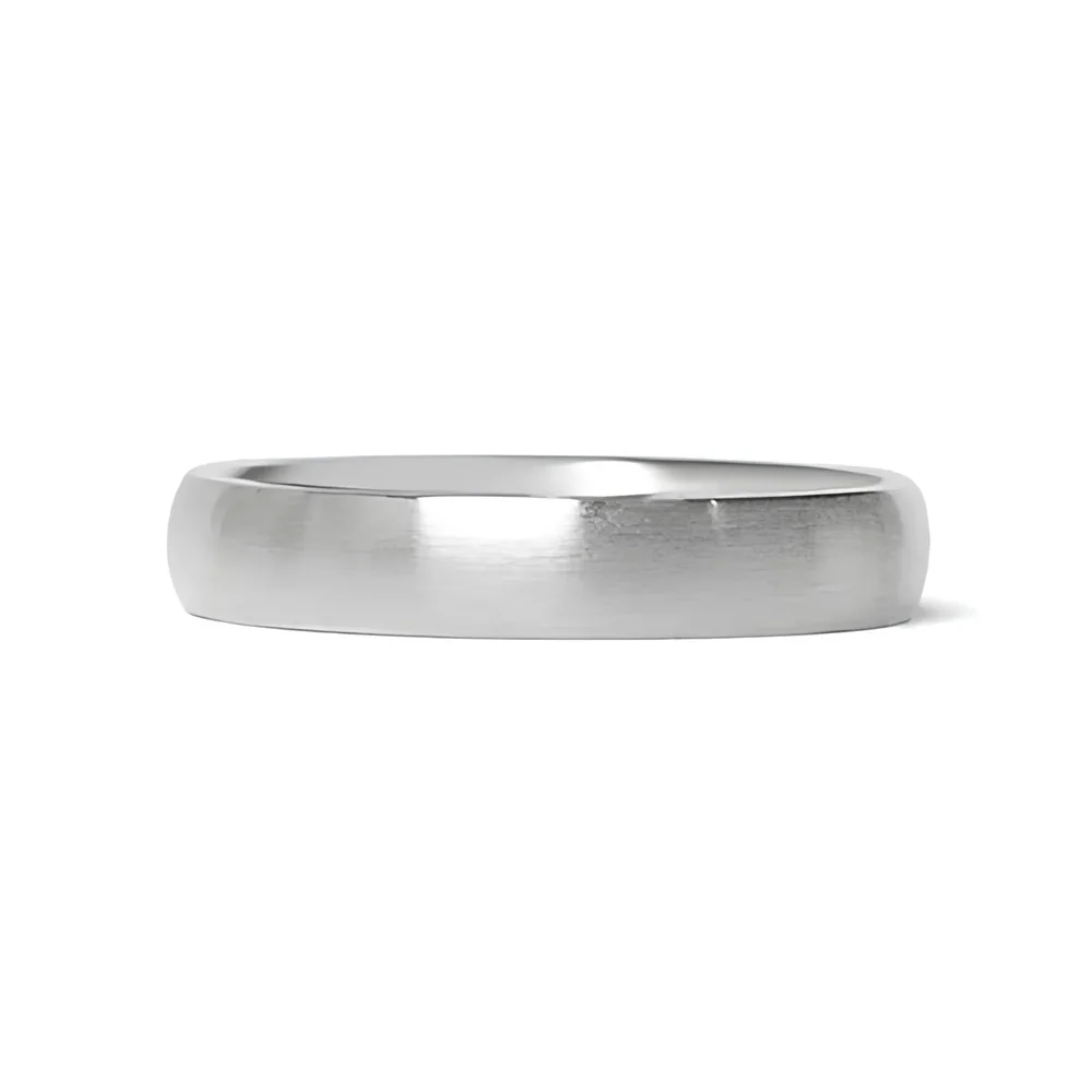 Industrial Brushed Stainless Steel Unisex Stackable Band Ring