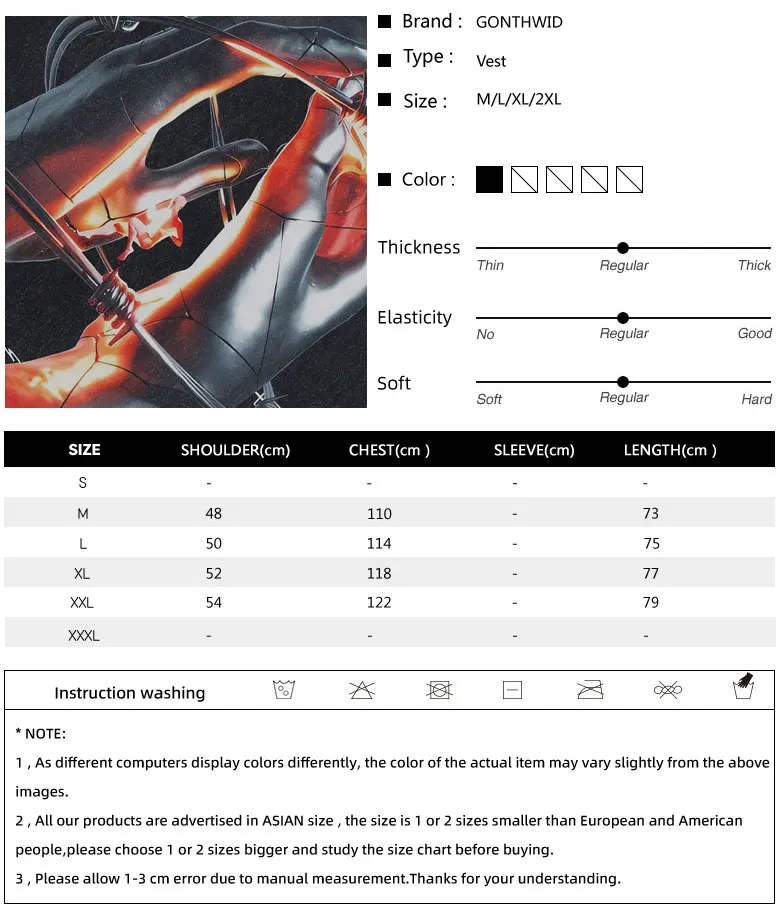 Description Picture 2 of itemVintage Black Tank Tops Streetwear Hip Hop Robot Hand Graphic Print Sleeveless Oversized Tshirt Vest 2024 Harajuku Washed Shirts