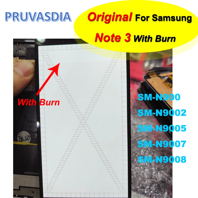 Original Used For Samsung Galaxy Note 3 LCD Display Touch Screen Digitizer 3LCD SM-N900 SM-N9002 With Burn |