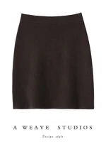 New Chic Women 100% Cashmere Mini Skirt Preppy Style Cashmere Knitted Skirt Autumn Winter Soft Warm Luxury Cashmere Dress 2