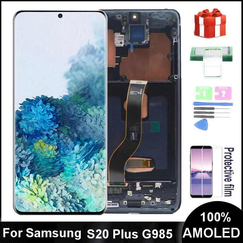 

ЖК-дисплей AMOLED 6,7 дюйма для Samsung Galaxy S20 PLUS, G985, G985F, G985F/DS, G986, S20 + дисплей с сенсорным стеклом и дигитайзером в сборе