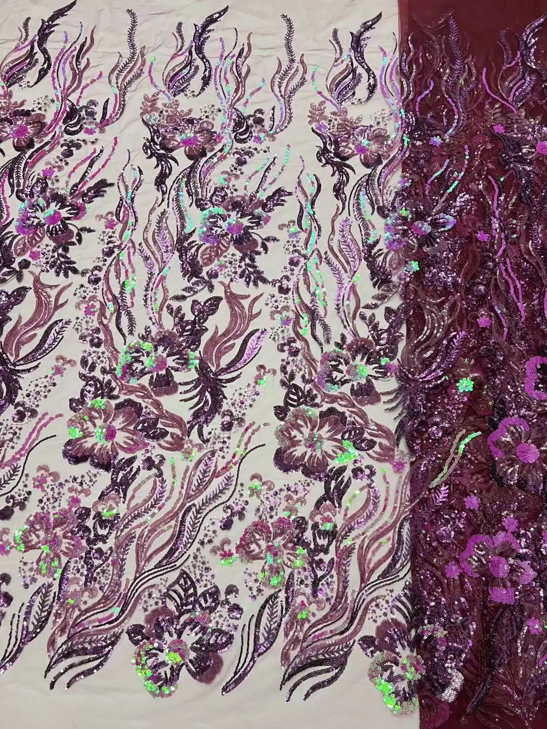 Embroidery Tulle Sequin Fabric For Wedding Party Dress
