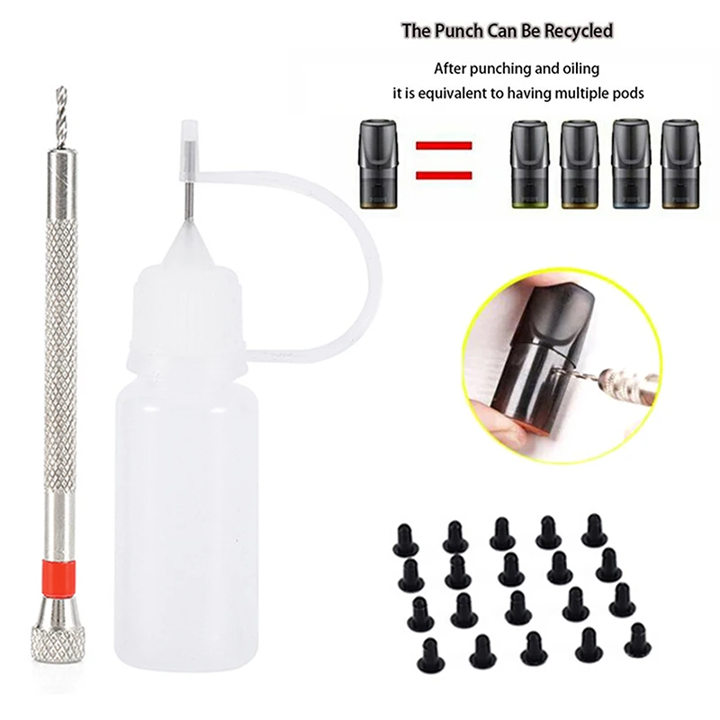 

Refillable Pod Tool Set For RELX Classic Infinity Phantom Essential YOOZ ZERO 1/2 MINI SP2S Pod Punch Oiling Tool DIY Kit