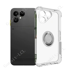 Universal TPU Soft Cover with Back Ring Holder Bracket for Fairphone 5 (Ring Case Clear)