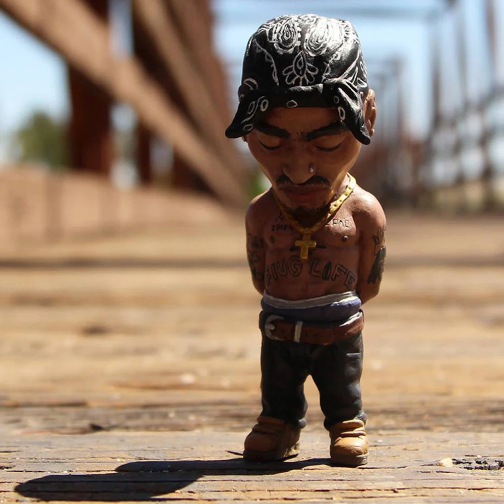 Hot World Famous People Statue Legend Singer Hip Hop Rapper Tupac Amaru Shakur 2PAC Figure Model Toys Gift Collection 4