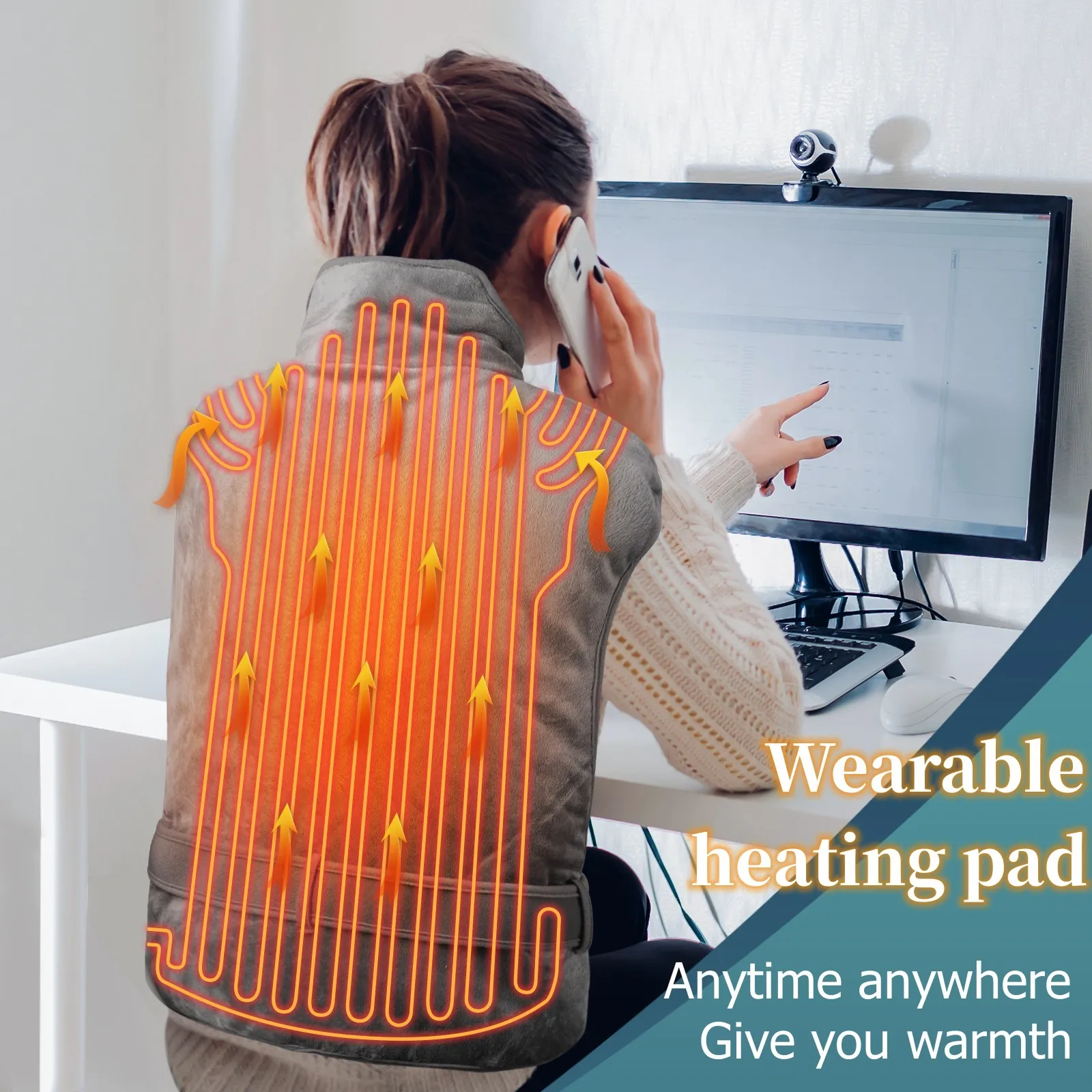 220V/110V Shoulder Electric Blanket Portable Electric Heating Blanket  Shoulder Neck Waist Heating Pad For Back Electric Heating - AliExpress