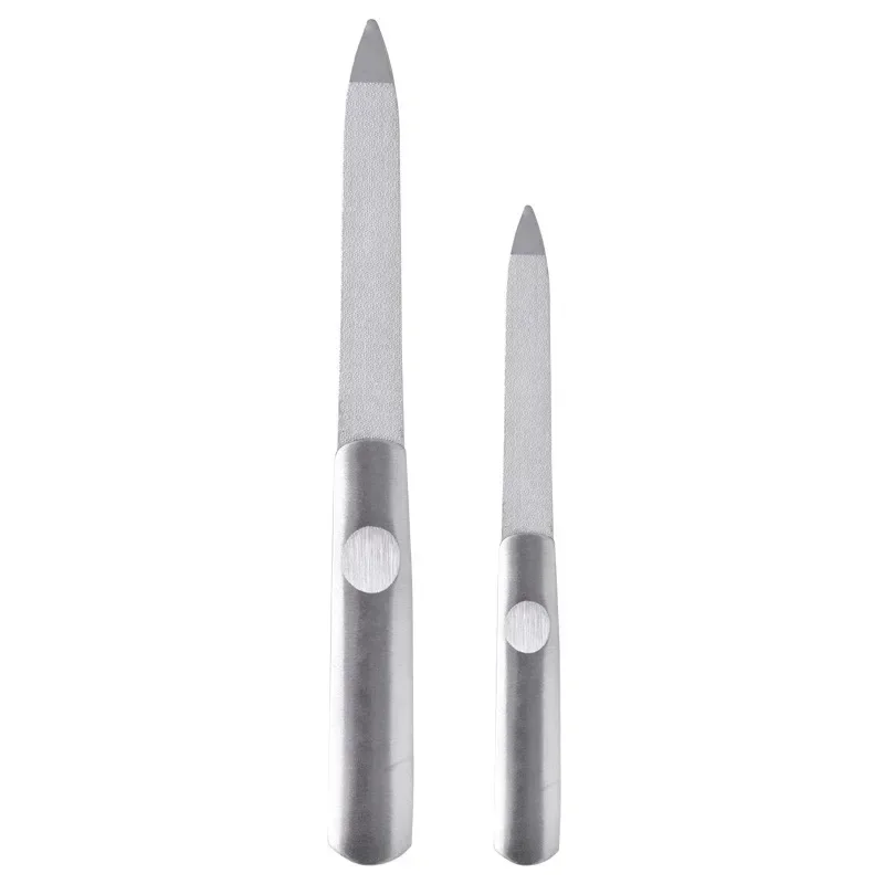 Stainless Steel Nail File Pedicure Scrub Nail 1PCS ProfessionalBuffer Metal Double Side Grinding Rod Manicure Arts Tools Thick