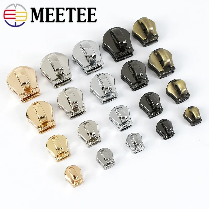 Zipper Repair Kit Meetee 10/20Pcs 3# 5# 8# 10# Zipper Sliders for Metal Zippers Head Pull Zip Lock Bag Luggage Garment DIY