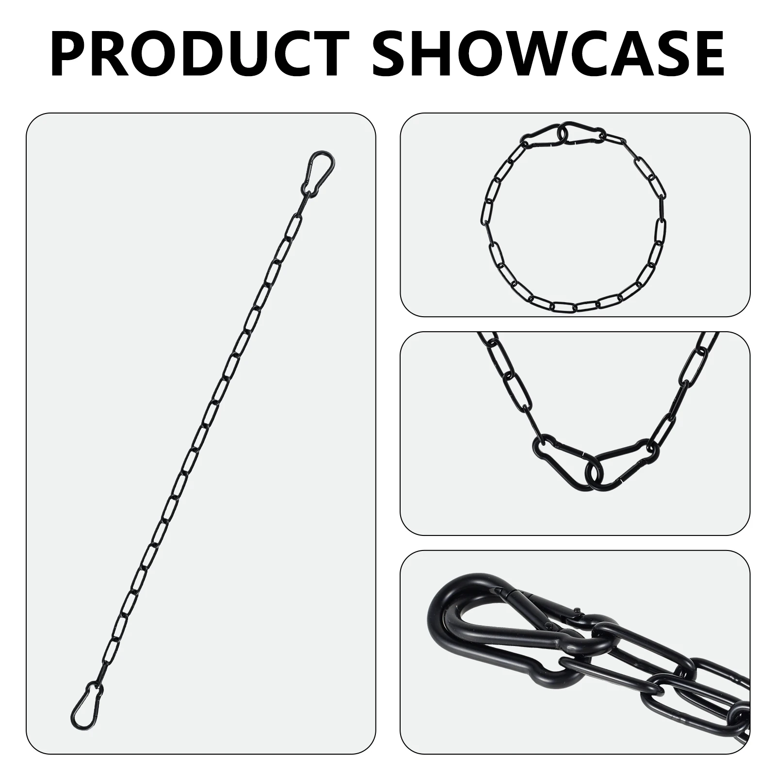 Heavy Gate Chain Lock 20/39inch Gate Latches Link Lock with 2 Quick Locking Carabiner Clip Hooks for Fence Door Pet Cage Door security door chain