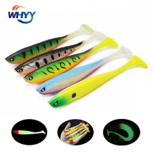 

5pcs Soft Fishing Lure Set 12cm 10g Bionic Rainbow T-tail Silicone Bait Full-water Jig Swimbait Wobblers Artificial Tackle