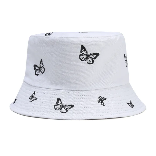 New Fashion Ladies Butterfly Embroidery Fisherman Hat 2