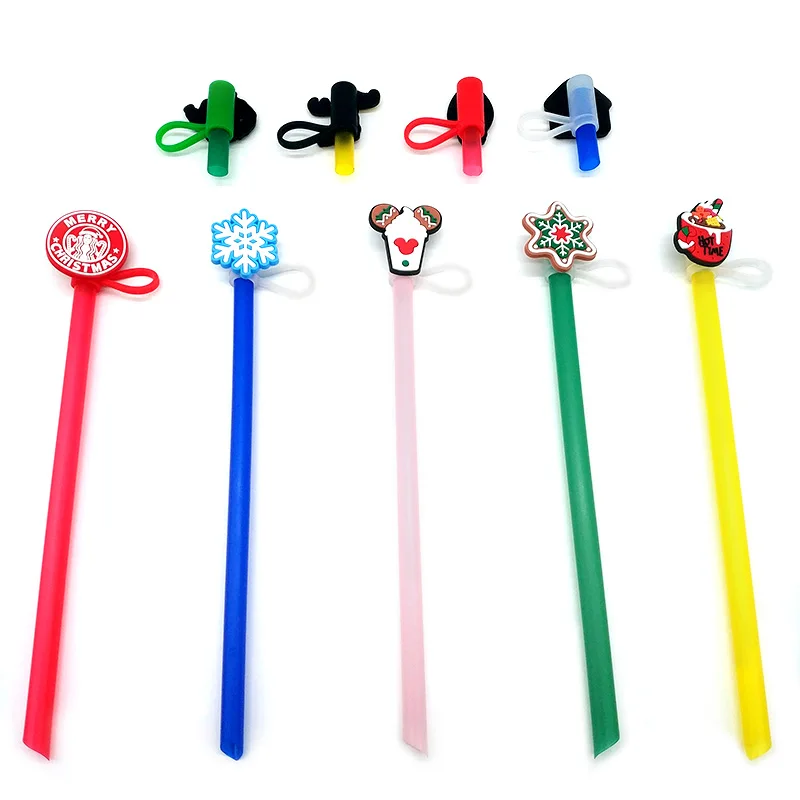 HOLIDAY STRAW PACK Christmas Plastic Straws Reusable Holiday