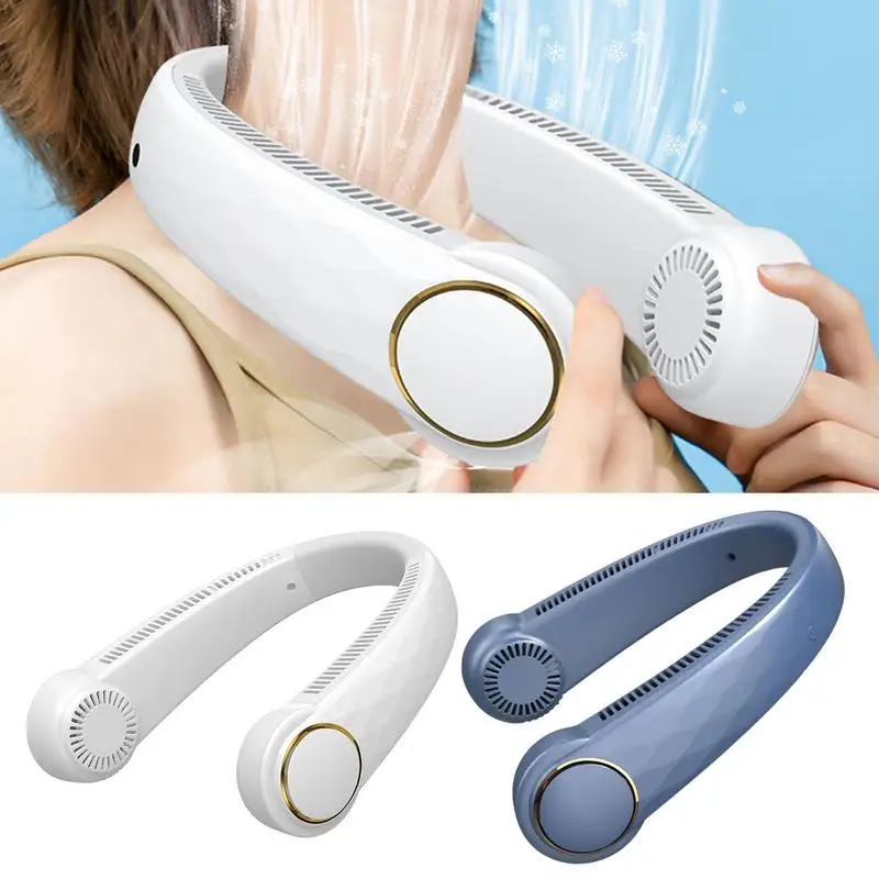 

Portable Lazy Neckband Fan USB Rechargeable 4000 MAh Battery Bladeless Electric Ventilador Silent Wearable Air Cooling Sports