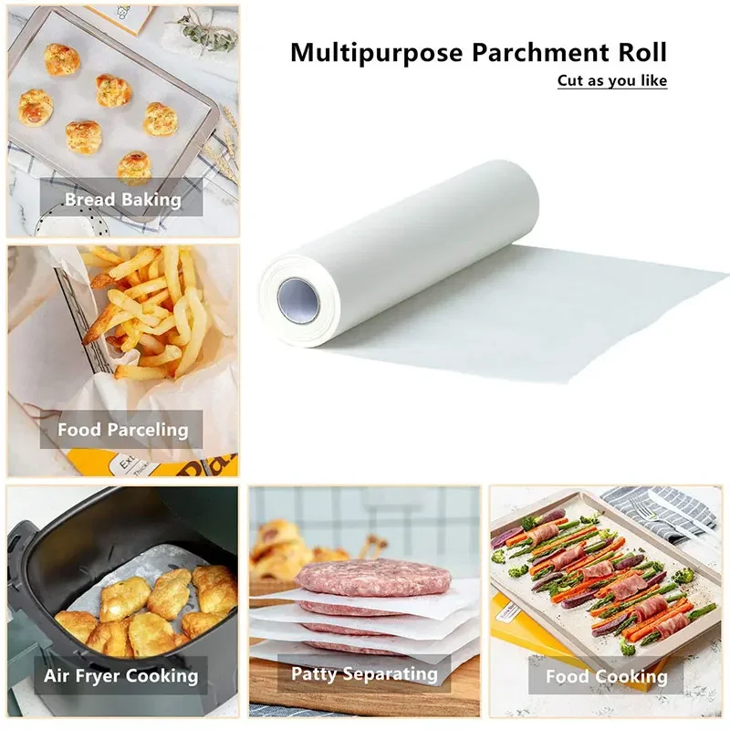 Megxit 2pcs Parchment Paper Roll,non-stick,waterproof,greaseproof,high Temperature Resistant Baking Paper Roll,parchment Paper Roll for Baking, Cookin