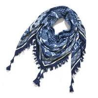 Spring Big Square Scarf Quality Cotton Tassel Wrap Hair Head Hijab Retro Vintage Russia luxury brand foulard femme bufanda mujer 1
