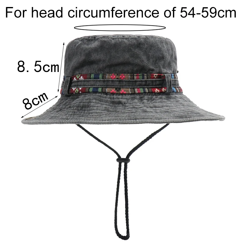 100% Cotton UV Protection Sun Hats For Women Men Fishing Hiking Bucket Hat Floral Ribbon Design Outdoor Beach Cap sun hat fisherman hat sun protection hat