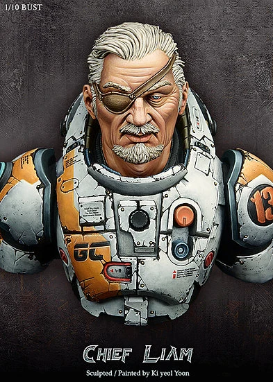 1/10 Chief Kit In Resina Spray Figura Busto Serie Meccanica Gk Non Rivestito Senza Colore