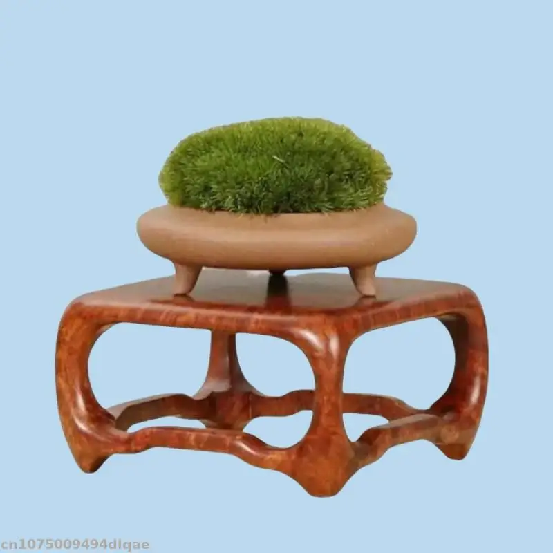 Solid Wood Carving Display Stand Flower Pot Ornament Display Base Lathe Frame Incense Burner Stone Sculpture Base