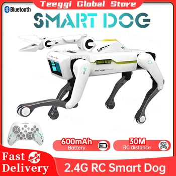 Teeggi Elettrico RC Robot Intelligente Cane con Clip Multifunzione RC Meccanico Cane Giocattolo Educativo Bionic Smart Robot Giocattolo Regalo